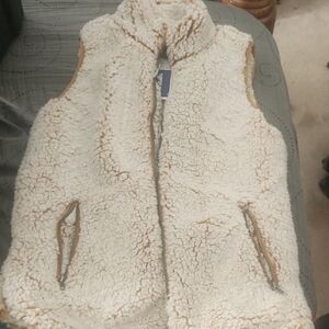 Cream Sherpa Fleece Vest